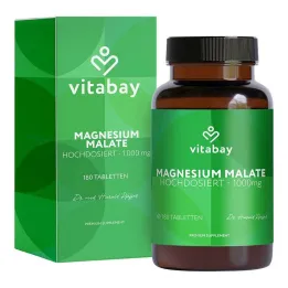 Magnesium Malate 1000 mg vegán nagy dózisú tabletta, 180 db