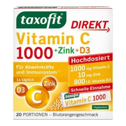 Taxofit C-vitamin 1000 + Cink + D3 Direkt Granulátum, 20 db