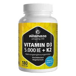 D3-vitamin K2 5000 NE / 100 µg nagy dózisú tabletta, 180 db