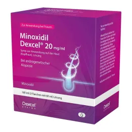 Minoxidil Dexcel 20 mg/ml spray fejbőrre, 3x60 ml