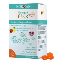 Norsan Omega-3 Fisk Jelly gyermek drazséhoz, 120 db