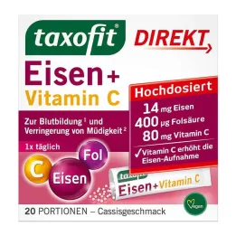 Taxofit Vas + C-vitamin közvetlen granulátum, 20 db