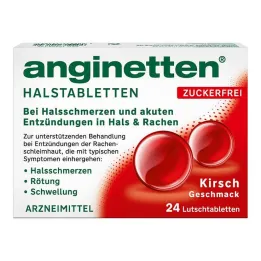Anginette torokpasztilla cukormentes cseresznye, 24 db