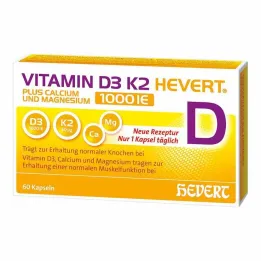 D3 vitamin K2 Hevert + kalcium és magnézium 1000 IE kapszula, 60 db