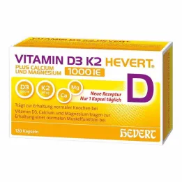 D3 vitamin K2 Hevert + kalcium és magnézium 1000 IE kapszula, 120 db