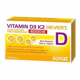 D3 vitamin K2 Hevert + kalcium és magnézium 4000 IE kapszula, 120 db