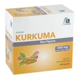 Kurkuma 500 mg + piperin kapszula, 180 db