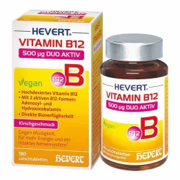 B12-vitamin Hevert 500 µg Duo Active pasztilla, 180 db