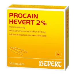 Procaine Hevert 2%-os oldatos injekció ampullák, 10x2 ml